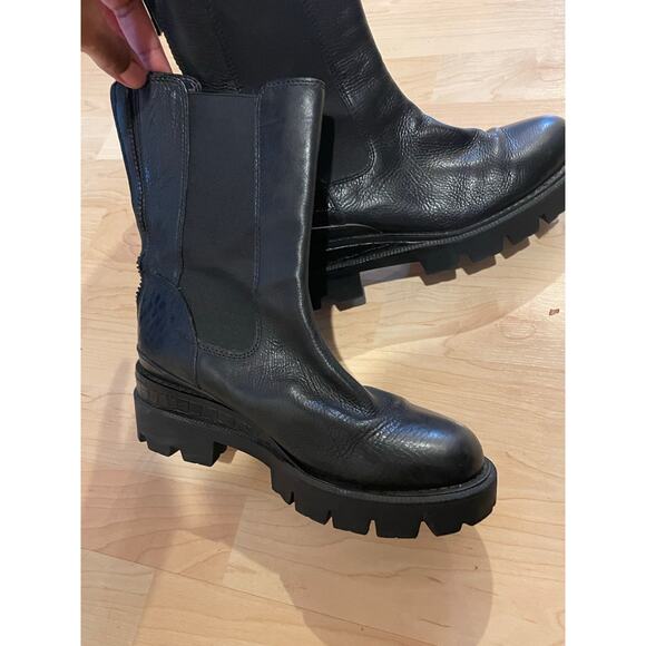Sam Edleman black leather Goth Grunge Emo boots size 7.5 - Picture 5 of 11